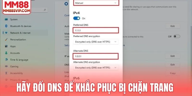 Hãy đổi DNS để khắc phục bị chặn trang 