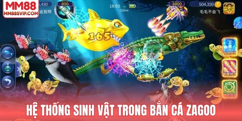 Hệ thống sinh vật trong bắn cá Zagoo