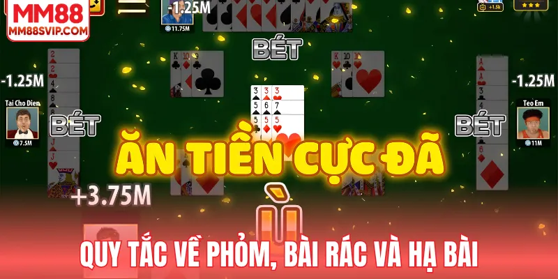 Quy tắc về phỏm, bài rác và hạ bài