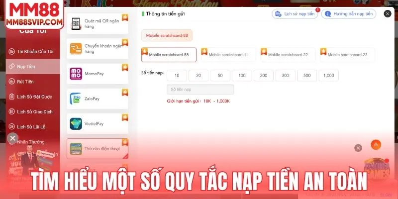 Tìm hiểu một số quy tắc nạp tiền an toàn